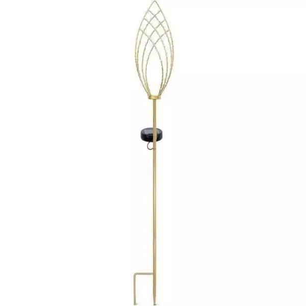 Lanterne solaire - GARDEN ID Épi Doré - Ø11 h81 cm - Autonomie 6-8h - Bouton on/off - Pile AAA rechargeable.