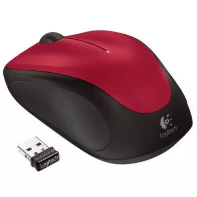 Souris sans fil Logitech M235 rouge - Compacte et ergonomique