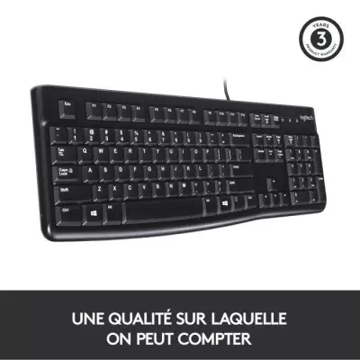 Clavier filaire Logitech K120 Business Noir - Pratique et professionnel