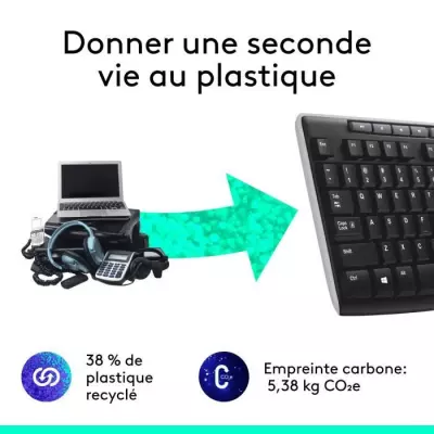 Clavier Logitech K270 Sans Fil AZERTY Noir - Compact et Performant