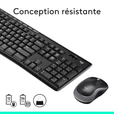 Ensemble clavier et souris sans fil - Logitech MK270 - Compact et pratique