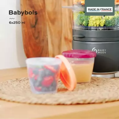 Lot de 6 pots bébé gradués 250ml - Sans BPA, Made in France