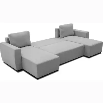 Canapé d'angle convertible PHARELL 5/6 places - Tissu souris Canapé d'angle convertible PHARELL 5/6 places - Tissu souris