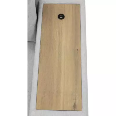 Canapé d'angle convertible VALDO 3-4 places - Tissu Souris - USB - Coffre + Pouf