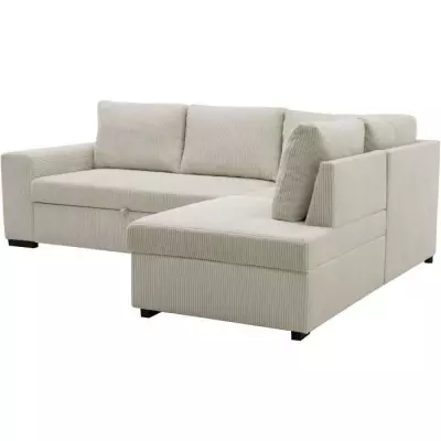 Canapé d'angle réversible NIRVANA 4-5 places - Velours perle - Rangement - L247 x P183 Canapé d'angle réversible NIRVANA 4-5 places - Velours perle - Rangement - L247 x P183