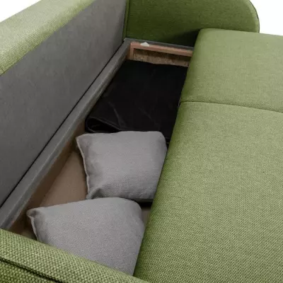 Canapé convertible BARI 3 places - Tissu olive - Eco-friendly - L215 x H89 x P100 cm Canapé convertible BARI 3 places - Tissu olive - Eco-friendly - L215 x H89 x P100 cm