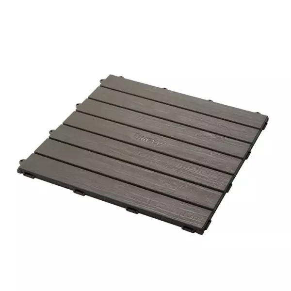 Smoby - Set de 6 dalles - Plancher de Maison - Anti-UV - 45x45cm - Effet texturé bois - Plastique 100% recyclé - Fabriqué en