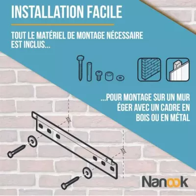 Support mural inclinable NANOOK pour TV 40-65" - Montage facile - Noir