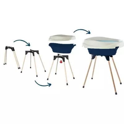 Pack table à langer et baignoire THERMOBABY - VASCO - Bleu Océan