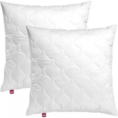 Lot de 2 oreillers mémoire de forme matelassés - Blanc, 60x60 cm