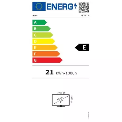 Écran PC Acer EK271Ebi - 27" FHD IPS 100Hz HDMI - Noir