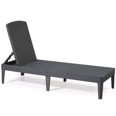 Bain de soleil Allibert by KETER Jaipur en résine tressée - gris graphite Bain de soleil Allibert by KETER Jaipur en résine tressée - gris graphite