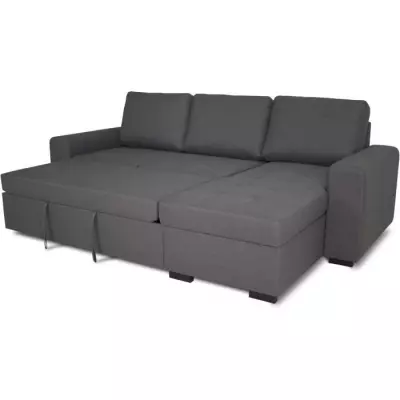 Canapé d'angle convertible réversible CATHY 3 places - Gris moderne