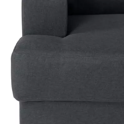 Canapé d'angle droit 4 places Paul - Tissu gris anthracite - Compact et confortable