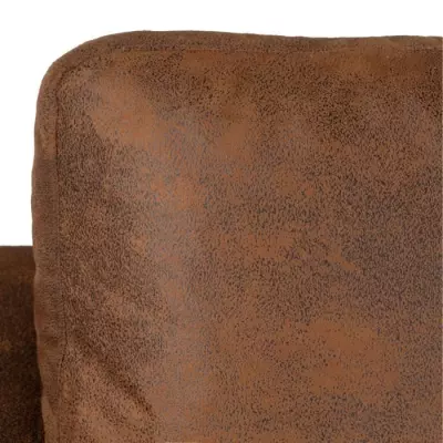 Canapé d'angle droit 4 places - Tissu marron vintage - Contemporain