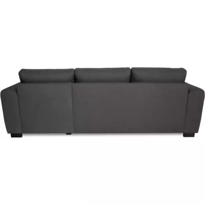Canapé d'angle fixe 4 places en Tissu Anthracite - HAMILTON