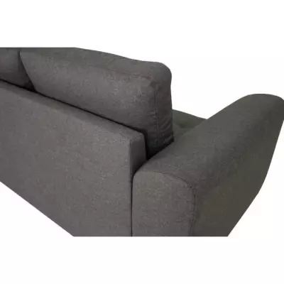 Canapé d'angle fixe 4 places en Tissu Anthracite - HAMILTON