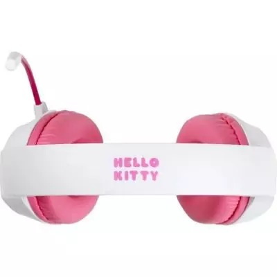 Casque gaming circum-aural - Filaire - Konix - PC, PS5, Switch 2 et Xbox - Hello Kitty - Microphone - Câble 1,5 m - Blanc et ro