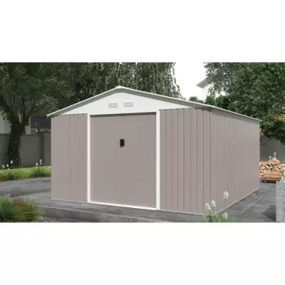 Abri de jardin métal 12,99m² - Kit d'ancrage inclus