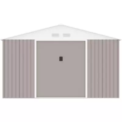 Abri de jardin métal 15,16m² - 2 portes coulissantes - Taupe Abri de jardin métal 15,16m² - 2 portes coulissantes - Taupe