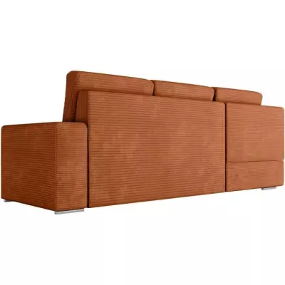 Canapé d'angle gauche 3 places convertible en velours côtelé - Terracotta Canapé d'angle gauche 3 places convertible en velours côtelé - Terracotta