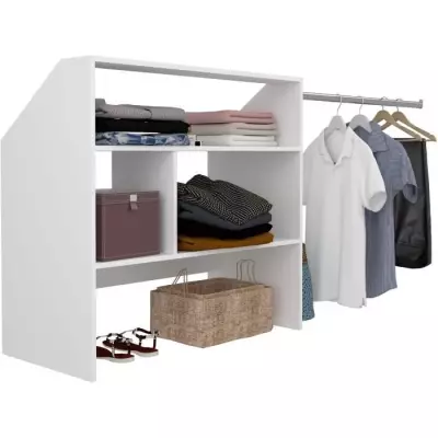 Kit dressing blanc sous comble ARTIC EKIPA - 1 penderie - L197 cm
