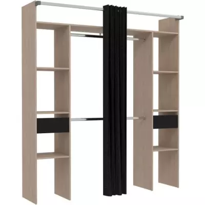 Kit dressing ARTIC EKIPA - Chêne noir - Organisez votre espace!