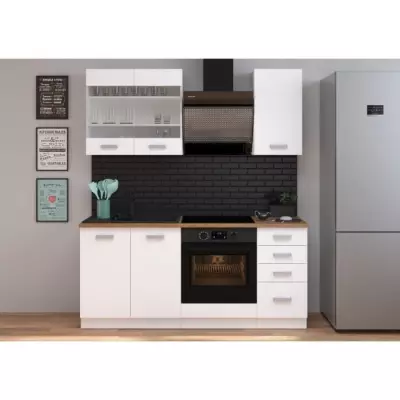 ATLAS Cuisine 5 éléments blanc - L180 cm ATLAS Cuisine 5 éléments blanc - L180 cm