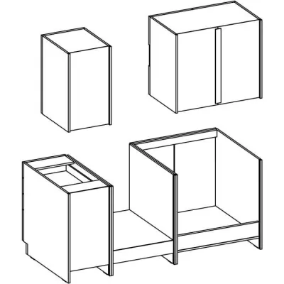ATLAS Cuisine 5 éléments blanc - L180 cm ATLAS Cuisine 5 éléments blanc - L180 cm