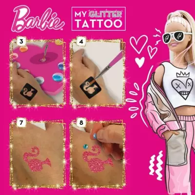 Tatouages Barbie pailletés - Fun et sécurisés