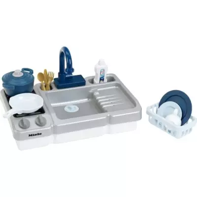 Jouet d'évier Miele avec robinet fonctionnel et accessoires - Livré avec de nombreux accessoires