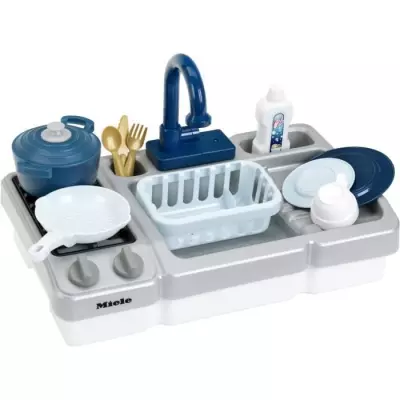 Jouet d'évier Miele avec robinet fonctionnel et accessoires - Livré avec de nombreux accessoires