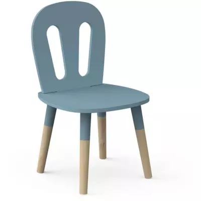 Ensemble table + chaises FIRMIANA - style scandinave - bleu orage & bois naturel - DEMEYERE