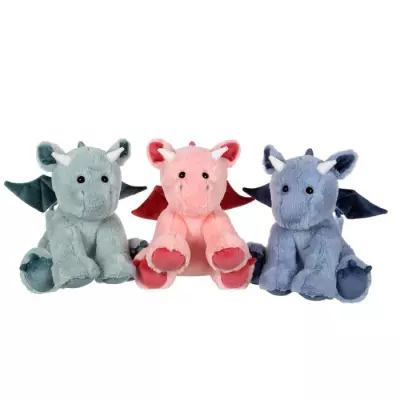 Peluche Dragon Trendy, Rose Poudré 30cm - Format compact