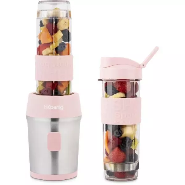 Mini blender - SMOO12 - 300 W - 570 mL - Rose pastel - 2 gourdes incluses
