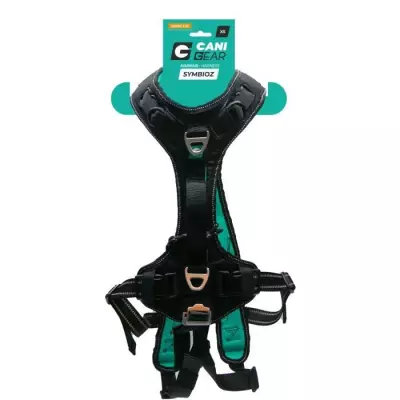 Harnais pour chien SYMBIOZ - XS - Noir/Bleu - Idéal pour les promenades