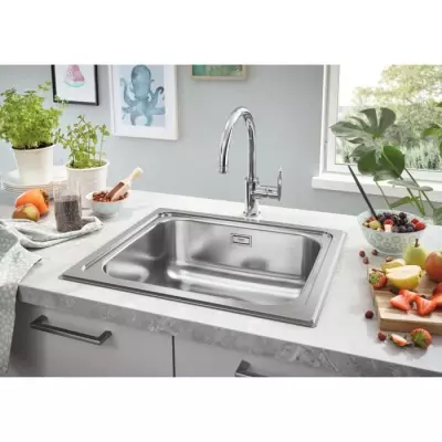 Évier de cuisine en acier inoxydable GROHE K200 - Compact et élégant