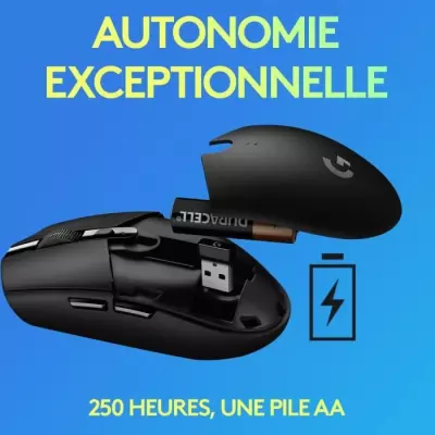 Souris Gamer Sans fil Logitech G305 Lightspeed Bleu - Autonomie 250h
