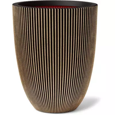 Cache-pot élégant Groove 34x46 cm Noir et doré - 445494