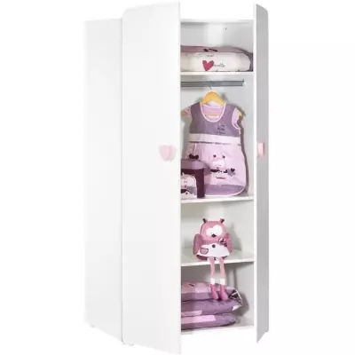 Chambre bébé trio Basic coeur - Ensemble complet blanc - Babyprice