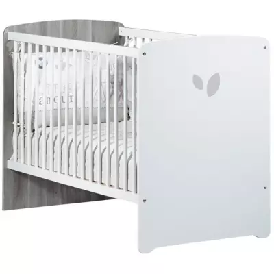 Chambre bébé trio Leaf: lit, commode et armoire - Blanc Chambre bébé trio Leaf: lit, commode et armoire - Blanc