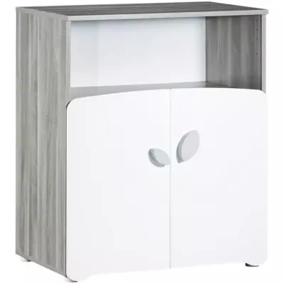 Chambre bébé trio Leaf: lit, commode et armoire - Blanc Chambre bébé trio Leaf: lit, commode et armoire - Blanc