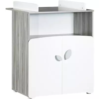 Chambre bébé trio Leaf: lit, commode et armoire - Blanc Chambre bébé trio Leaf: lit, commode et armoire - Blanc