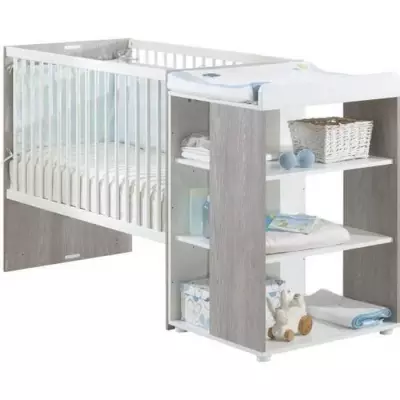 Lit bébé Combiné Evolutif BABYPRICE SITTA - Transformable 60x120 à 90x190 cm