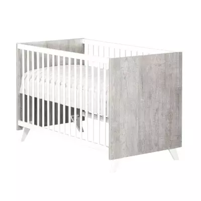 Lit bébé 120x60 cm Babyprice Scandi gris - Design en bois