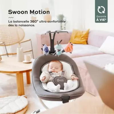 Balancelle bébé électrique Swoon Motion: Assise à 360° - Zinc