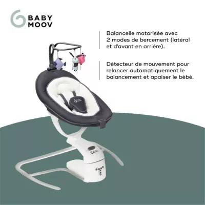 Balancelle bébé électrique Swoon Motion: Assise à 360° - Zinc