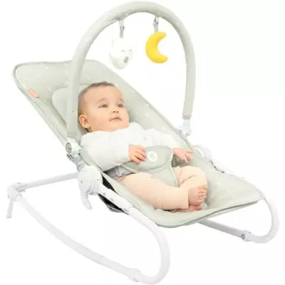 Transat pliable et ultra compact avec arche de jeux - Lichen / Vert d'eau