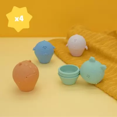 Ensemble de 4 Aspergeurs de bain Badabulle - Jouets de Bain Amusants