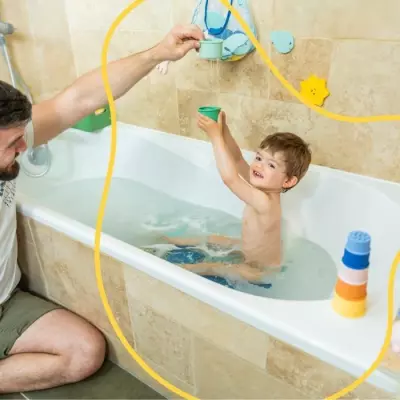 Lot de 7 Tasses Empilables Numérotées pour le Bain - Jouets en Silicone Souple